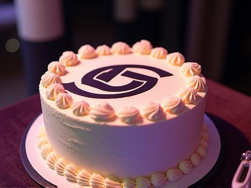 会社の周年記念を祝うロゴ入りケーキ